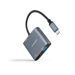 Adaptador Nanocable USB-C a HDMI/VGA/USB-A (10.16.4304)