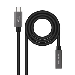 Nanocable USB-C/M a USB-C/H 1.5m Negro(10.01.4401-L150)