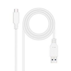 Nanocable USB-A/M a USB-C/M 2m Blanco (10.01.4002-W)