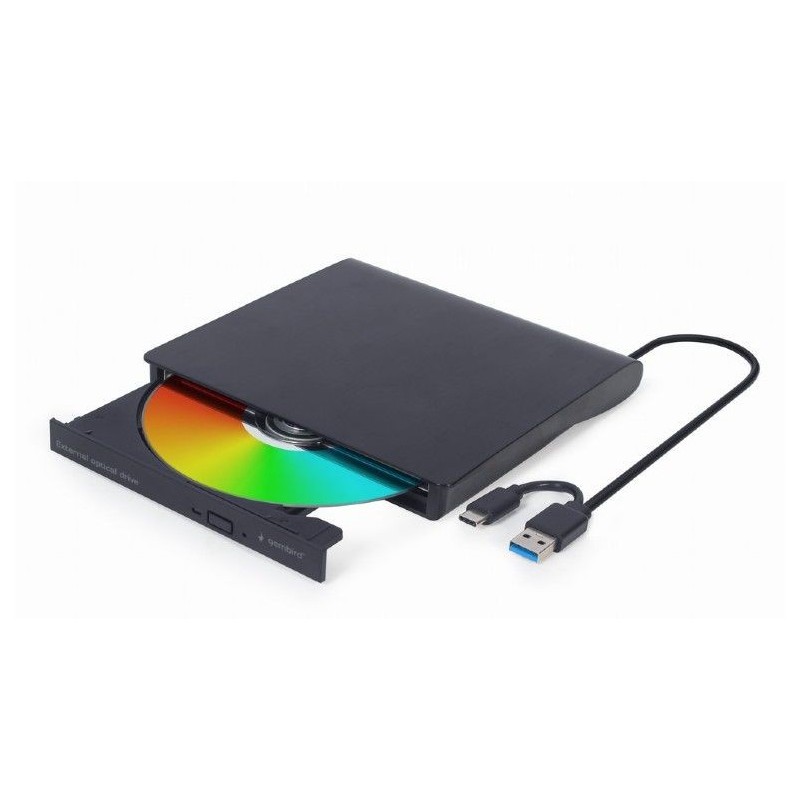 Lector DVD GEMBIRD DVD±RW USB-C 3.0 Negro (DVD-USB-03)