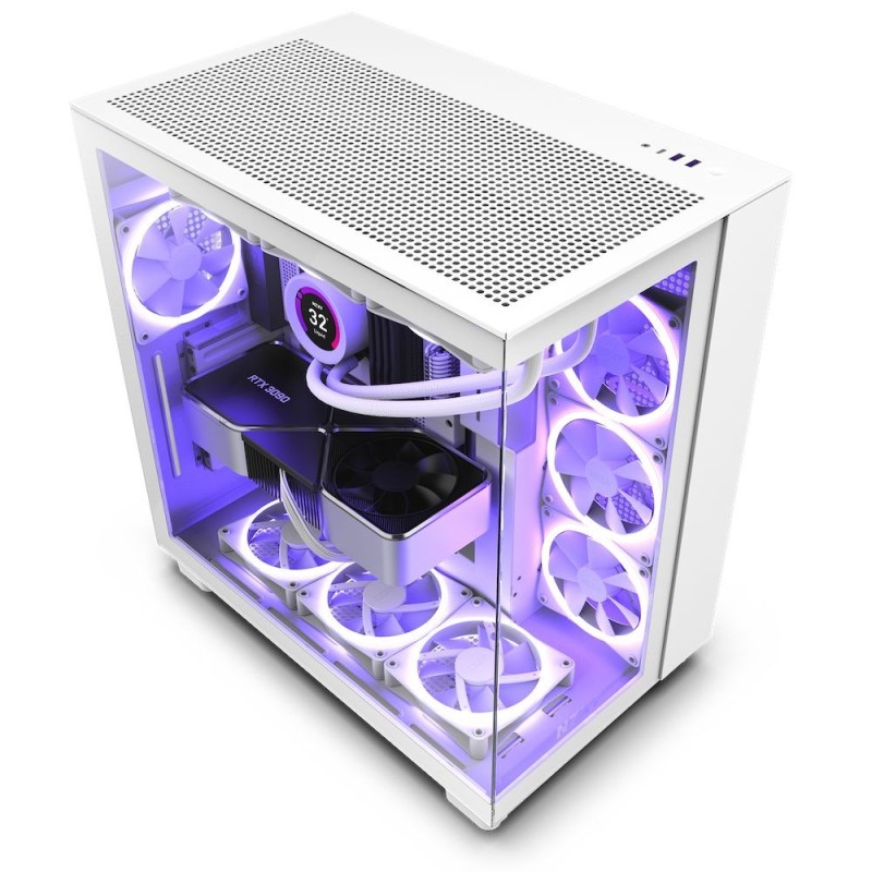 Caja NZXT H9 Flow RGB ATX mATX Blanca (CM-H91FW-01)