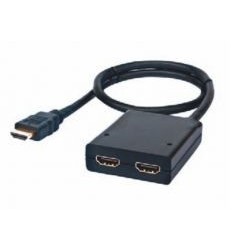 Nanocable HDMI/M a 2xHDMI/H 25cm Negro (10.25.3502)