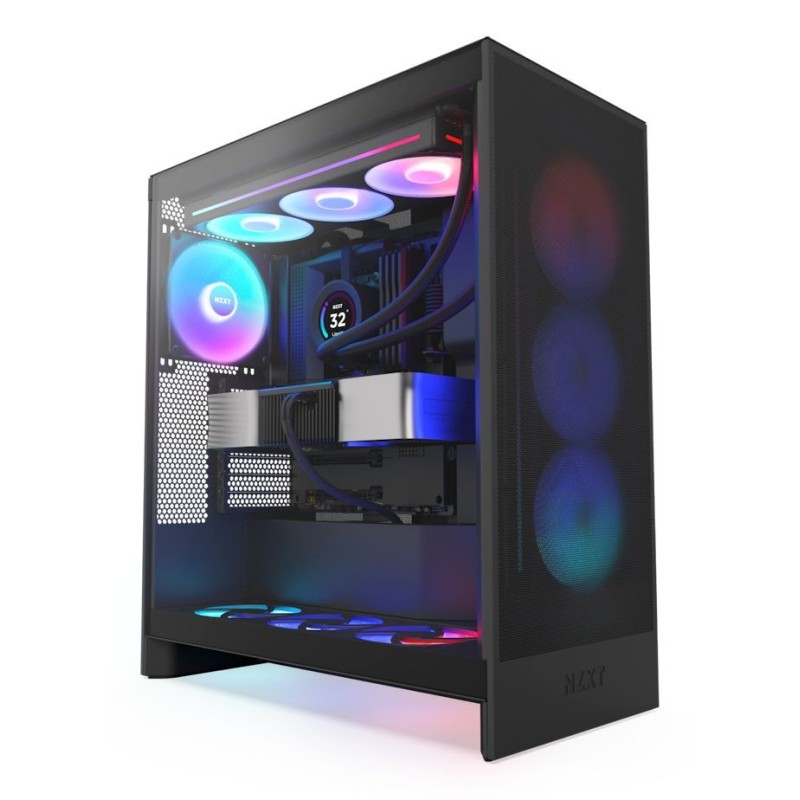 Caja NZXT H7 Flow RGB ATX EATX mATX Negra (CM-H72FB-R1)
