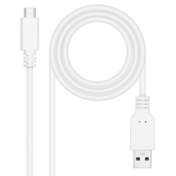 Nanocable USB-C/M a USB-A/M Blanco (10.01.2101-L150-W)