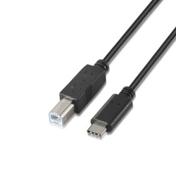Cable AISENS USB-C/M a USB-B/M 1m Negro (A107-0053)