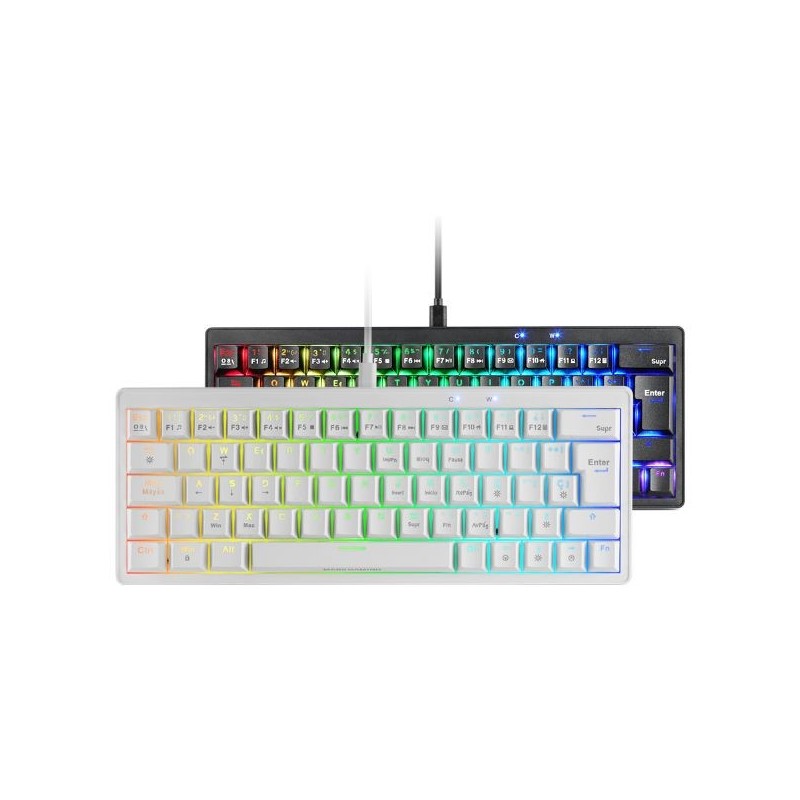 Teclado Mars Gaming RGB USB-C Blanco (MKMINIPROWBES)