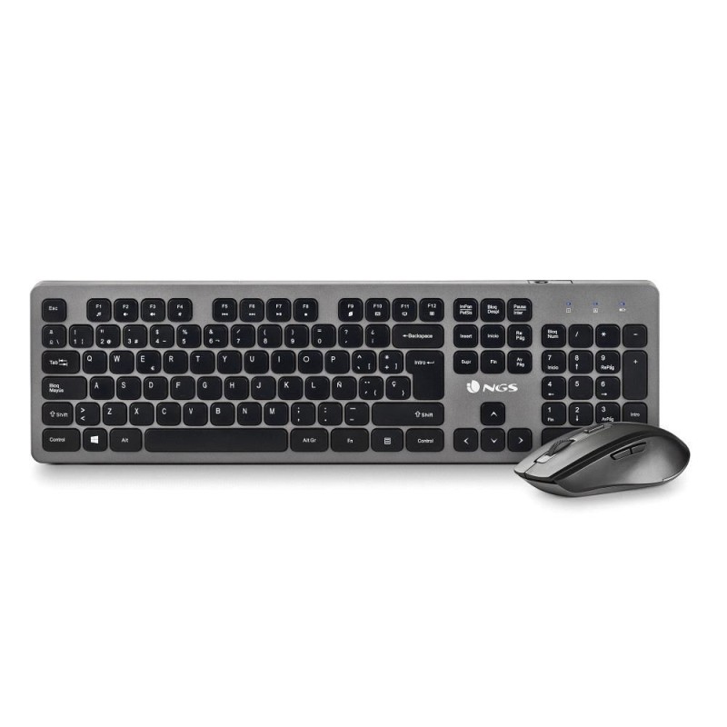 T+Ratón NGS IDOL Wireless 2.4Ghz Negro/Plata (IDOL KIT)
