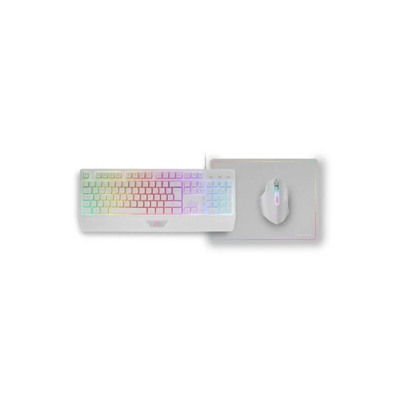 Pack Mars Gaming T+Ratón+Alfombrilla Blanco (MCP124WES)