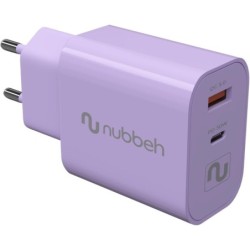 Cargador Pared NUBBEH USB-C 30W PD Lila (NBWALLCHP)