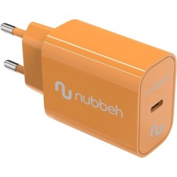 Cargador Pared NUBBEH 1USB-C 25W Naranja (NBWALLCHCO25)