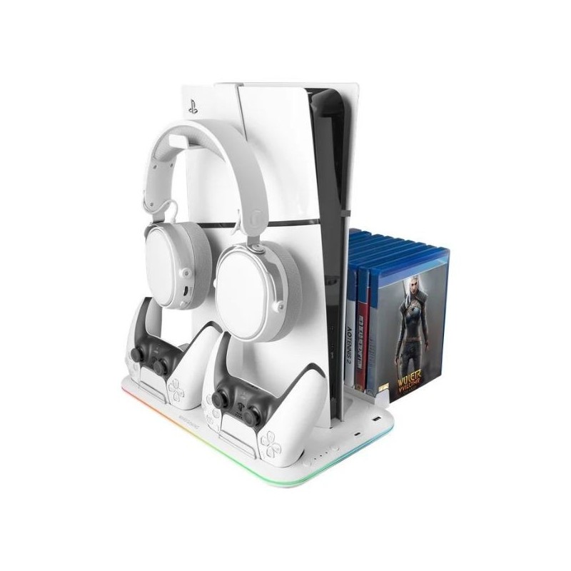 Soporte Mars Gaming RGB para PS5 Blanco (MPS5B2)