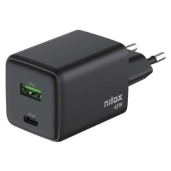 Cargador Pared NILOX 45W 1xUSB-C 1xUSB-A (NXGANUSBC45)