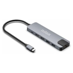 Dock Station NILOX 8en1 Dual 4K USB-C (NXDSUSBC08)