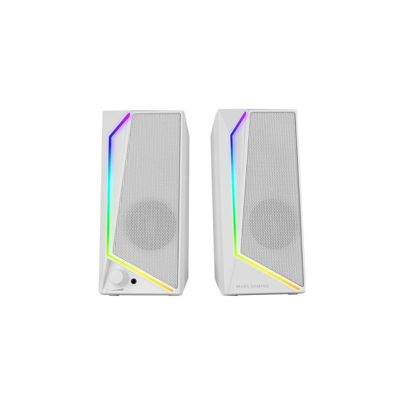 Altavoces Mars Gaming 2.0 15W RGB 3.5mm Blancos (MS72W)