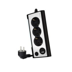 Regleta Nanocable 3 Tomas 2xUSB Negra (10.37.0013-BK)