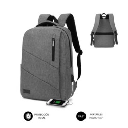 Mochila SUBBLIM City Backpack 15.6in USB Gris (2BL2000)
