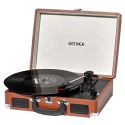 Tocadiscos DENVER USB con altavoz Marrón (VPL-120BROWN)