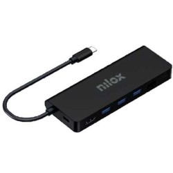 Docking Station NILOX 8 en 1 USB-C Negro (NXDSUSBC04)
