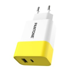 Cargador Pared PANTONE 15W 1xUSB-A 1xUSB-C (PT-PDAC02Y)