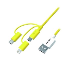 Cable PANTONE USB a Lightning/mUSB/USB(CELPT-USB003Y1)