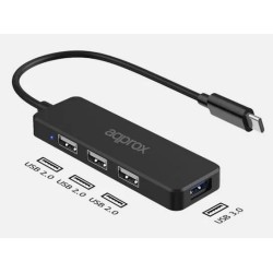 Hub Approx USB-C a 3xUSB 2.0 1xUSB 3.0 Negro (APPC48V2)