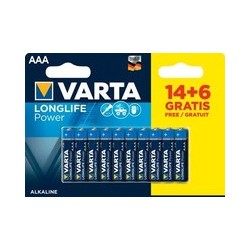 Pilas VARTA Longlife Power AAA LR03 Blister 20 (14+6)