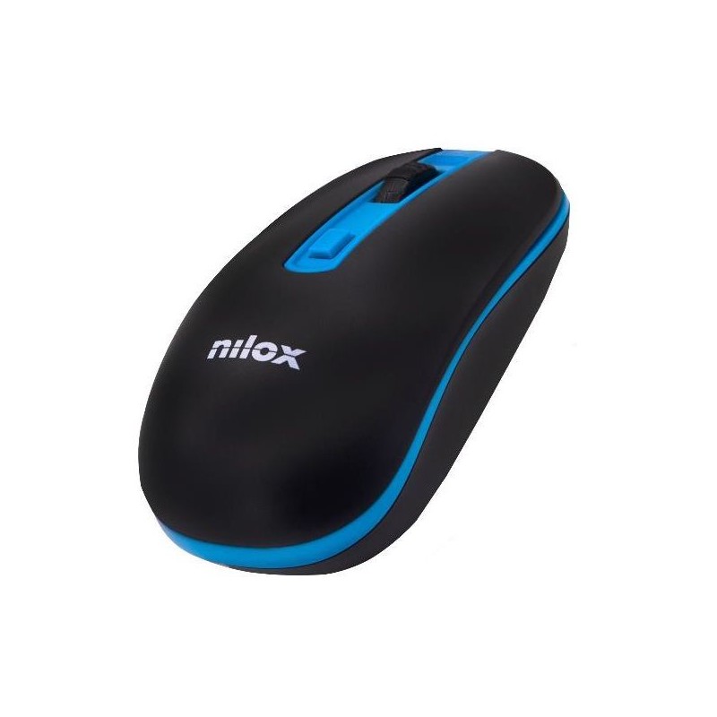 Ratón NILOX Wireless 1000dpi Negro/Azul (NXMOWI2003)