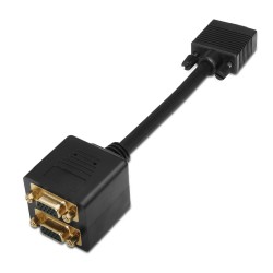 Cable AISENS VGA/M a 2xVGA/H 0.2m Negro (A113-0080)