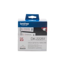 Cinta BROTHER 62mm 15.24m Negro/Rojo/Blanco (DK22251)