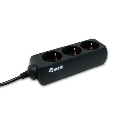 Regleta EQUIP 3xSchuko Cable 1.1m Negra (EQ333280)