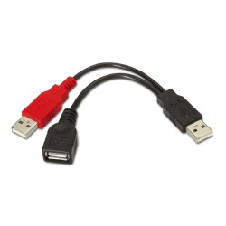 Cable AISENS USB-A/M a 2xUSB-A/H/M 15cm (A101-0030)