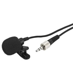 Micrófono de solapa Monacor 3.5mm Negro (ECM-821LT)