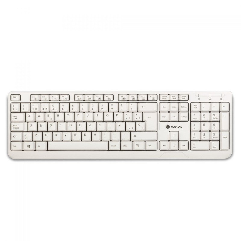 Teclado NGS Multimedia SPIKE USB 12 Teclas Blanco