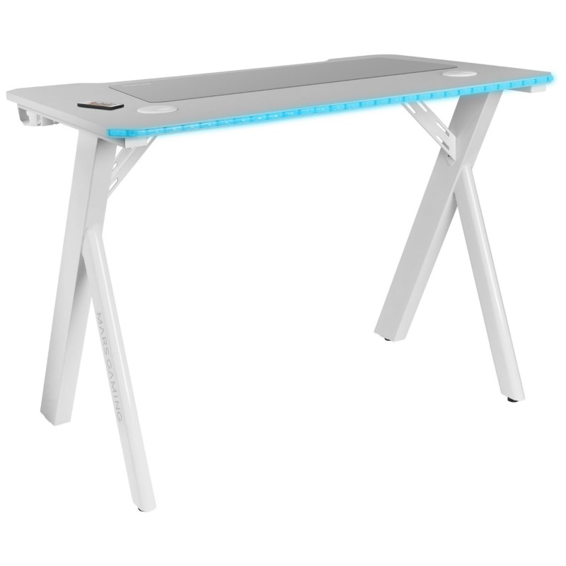 Mesa Mars Gaming RGB 100x74x60cm Blanca (MGD100RGBW)