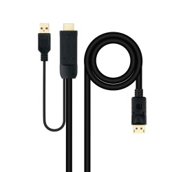 Nanocable USB-A/HDMI/M a DP/M 1.8m Negro (10.15.4352)