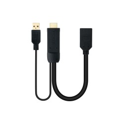 Nanocable USB-A/HDMI/M a DP/H 20cm Negro (10.16.0205)