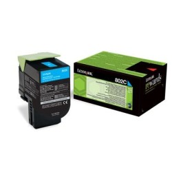 Toner Lexmark Laser 802C Cian 1000 páginas (80C20C0)