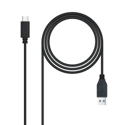 Nanocable USB-A/M a USB-C/M 1.5m Negro(10.01.4001-L150)
