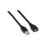 Cable AISENS USB-A/M a USB-A/H 1m Negro (A105-0041)