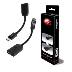 Cable Club 3D DP/M a HDMI/H 0.13m Negro (CAC-1001)