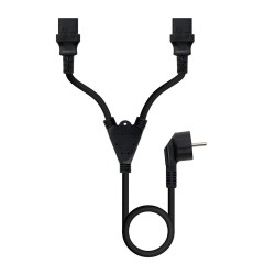 Nanocable Schuko/M a 2xC13/H 1.8m Negro (10.22.0100)