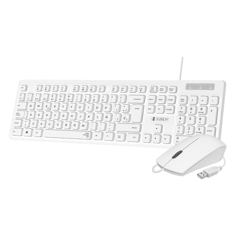 T+Ratón SUBBLIM Business USB-A Blanco (SUBKBC-CSSK02)