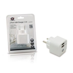 Cargador Pared CONCEPTRONIC 2xUSB Blanco (CUSBPWR34A)