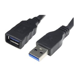 Nanocable USB-A/M a USB-A/H 1m Negro (10.01.0901-BK)
