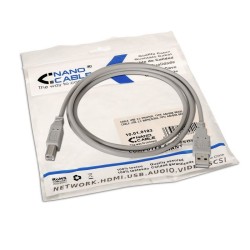 Nanocable USB-A/M a USB-B/M 1m Beige (10.01.0102)