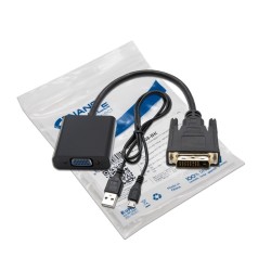 Nanocable DVI/M a VGA/H 10cm Negro (10.16.2008-BK)