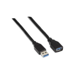 Cable AISENS USB-A/M a USB-A/H 2m Negro (A105-0042)