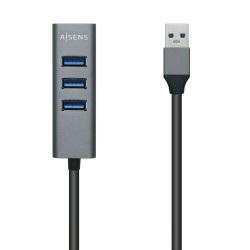 Hub AISENS USB-A 3.0 a 4xUSB-A 3.0 Gris (A106-0507)